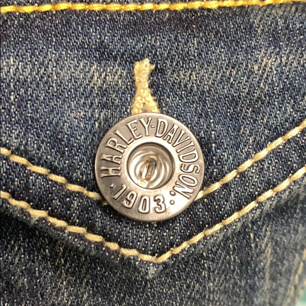 Harley Davidson zip up denim vest - Picture 7 of 8